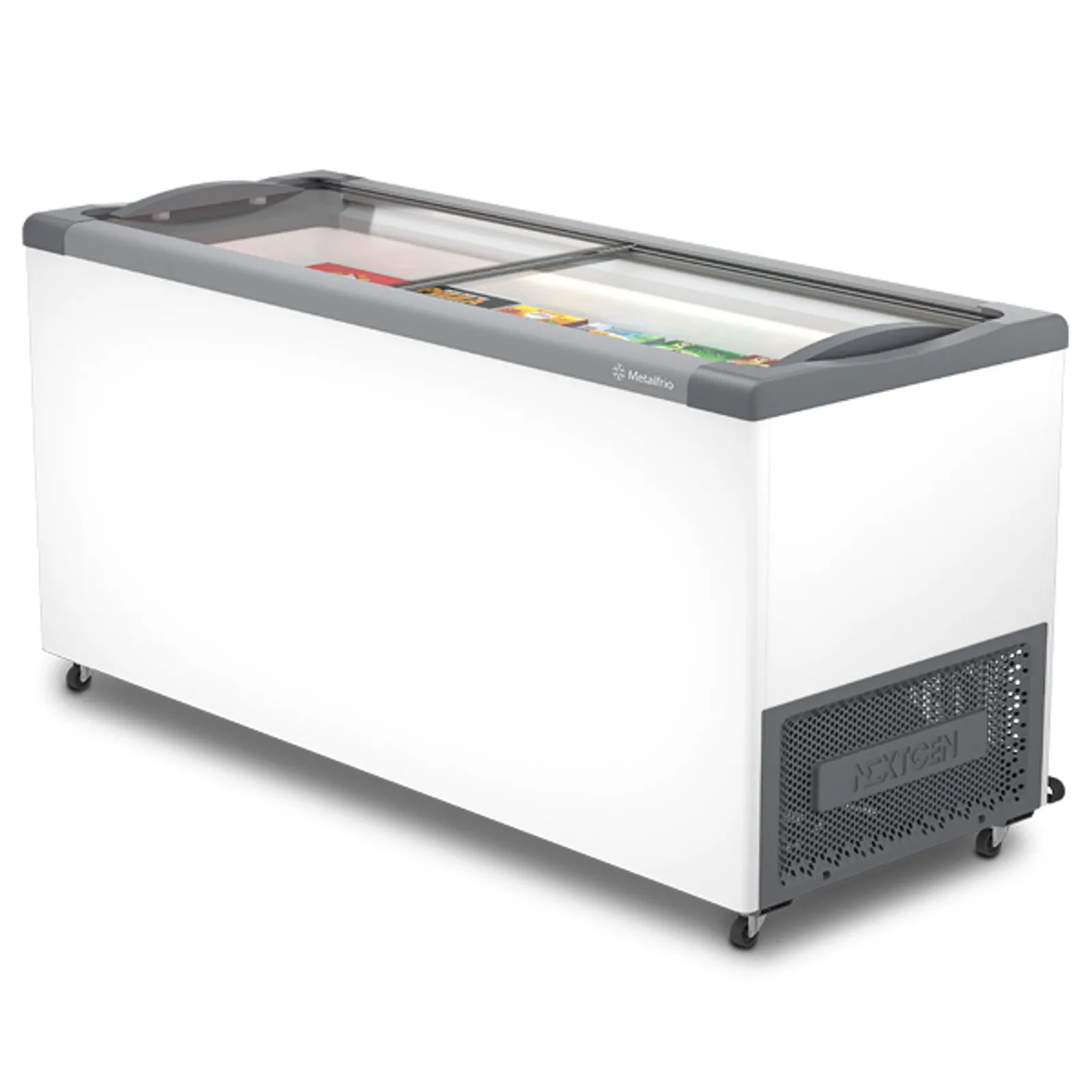 freezer horizontal 505l porta de vidro